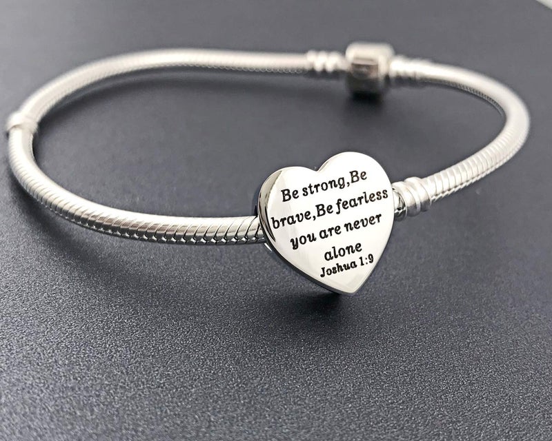 MUERDOU Heart Charm Fit Charms Bracelet Christian Bible Verse Charm Prayer Faith Religious Jewelry Gifts for Women - Image 5
